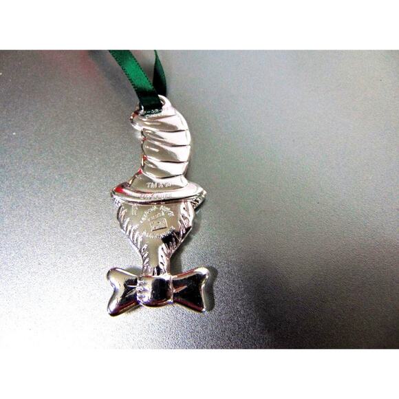 NEW Silver Plate DR SUESS CHRISTMAS TREE ORNAMENT Classic Cat In Hat Figure BOX - Picture 3 of 4